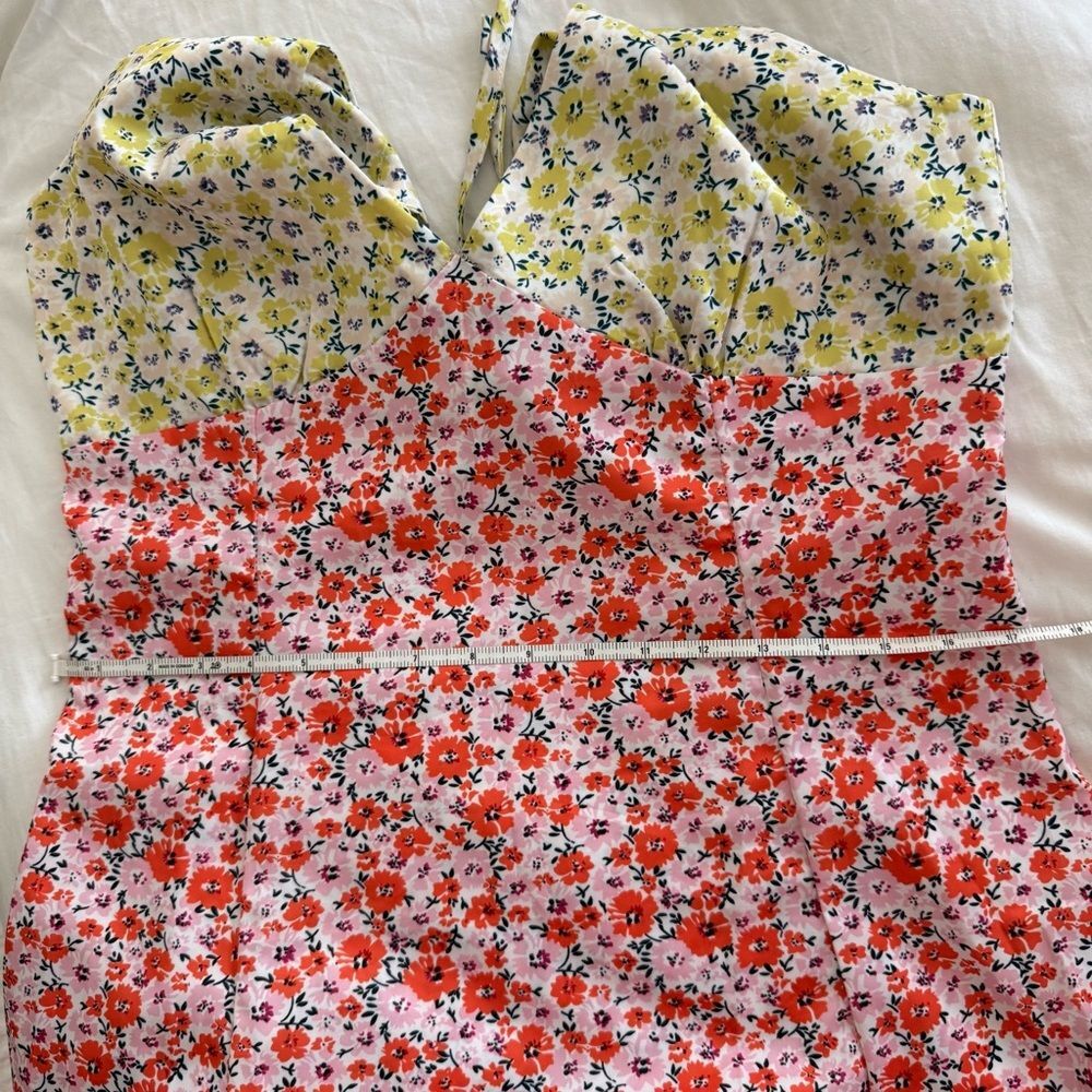Colorblock Floral V-Neck Maxi Dress Size Large - Picture 9 of 9